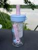 Cartoon Influencer Straw Cup: Large Capacity, Stylish for Summer, Girls' Fitness, Portable Outdoor Sports & Coffee Bottle