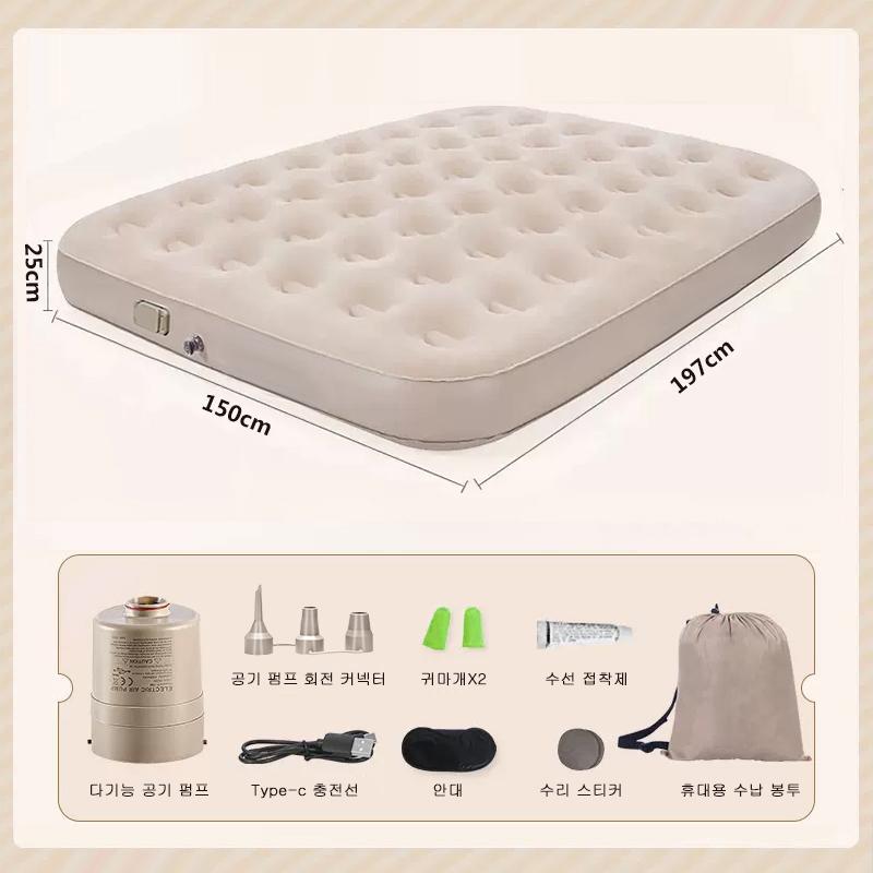 ПВХ надувной матрас со встроенным насосом, надувной матрас Comfort Air Bed Queen 2-местный для кемпинга дома, утолщенный коврик