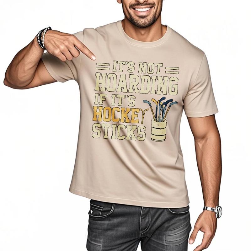 Plus Size Summer Teenagers Tshirt Its Not Hoarding If Its Hockey Sticks Short Sleeve Solid Color Round Neck Tshirt