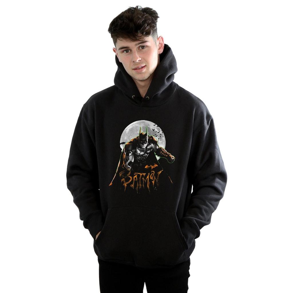 DC Comics Mens Batman Arkham Knight Halloween Moon Hoodie