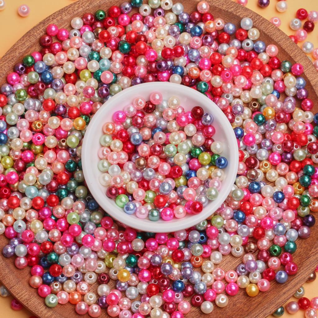 Жемчужные разделители, свободные бусины, 50/100 шт., акриловые аксессуары для изготовления ювелирных изделий, круглое ожерелье, браслет, серьги «сделай сам», 6/8 мм