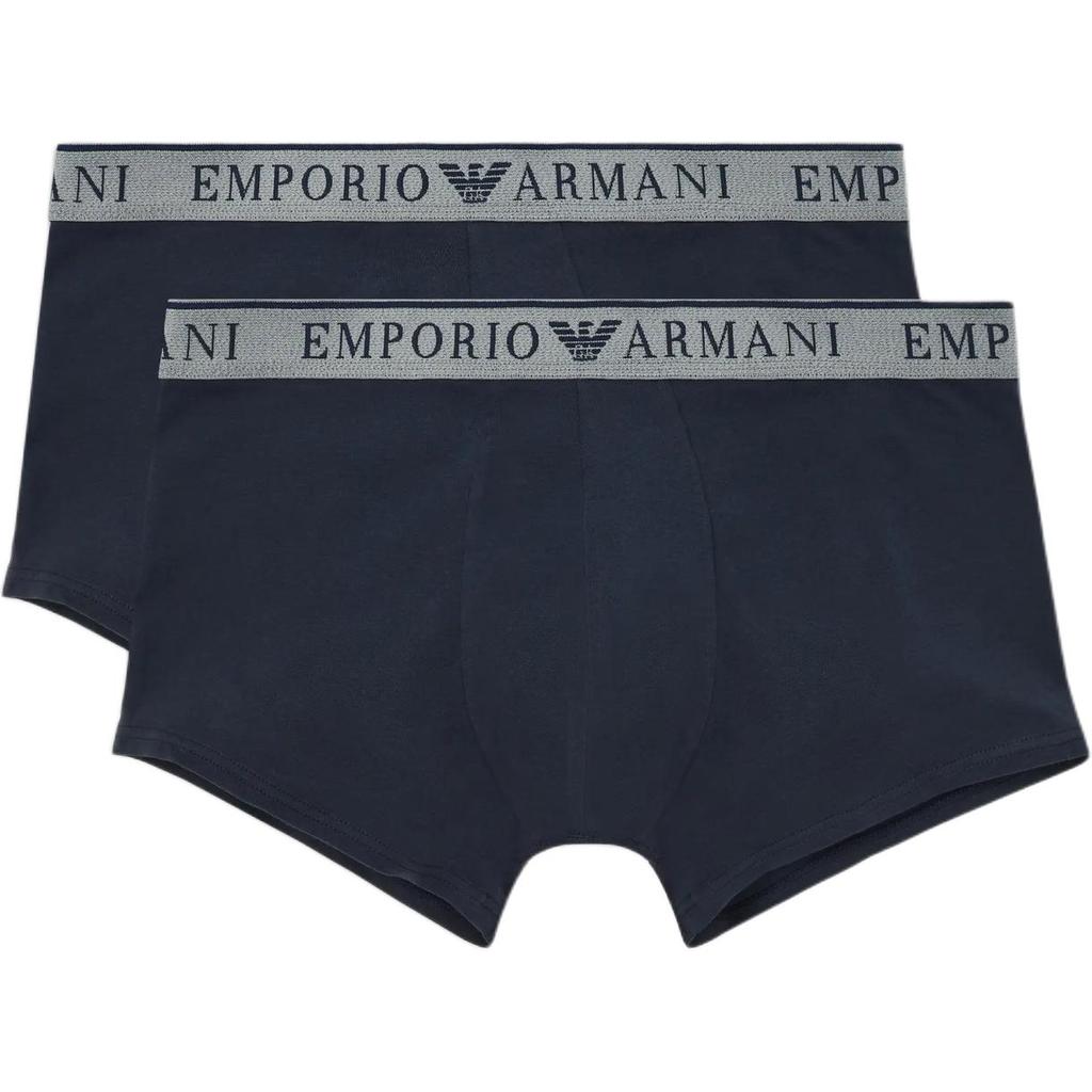 Emporio Armani Мужские боксеры с принтом логотипа SS24, 2 шт., темно-синие 111769-4F720-06236