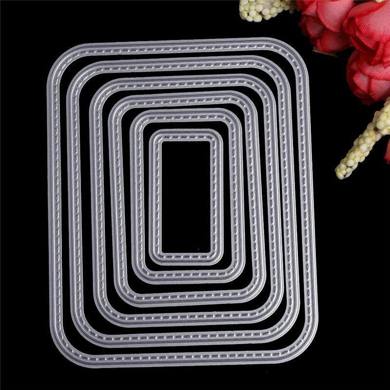 Линия шитья, прямоугольная форма, вырубные штампы, металлический трафарет, сделай сам, скрапбукинг, альбом, тиснение бумажной карты, ремесло, высечка, шаблон рамки