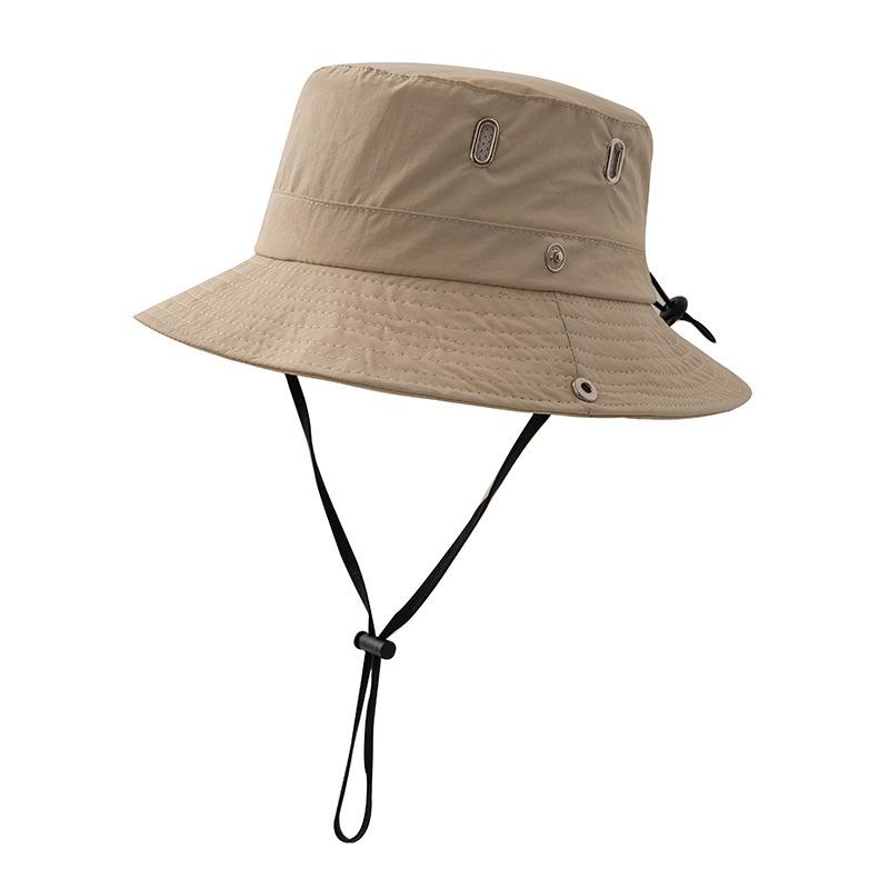 Summer Kids Fisherman Cap Outdoor Beach Wide Brim Bucket Hat for Boy Girl Solid Color Adjustable Children Panama Sun Hats