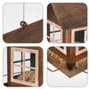 Pet Supplies Hanging Bird Feeder Large Capacity House Shape Bird Feeding Equipment Metal Windproof Parrot Feeding Station Garden