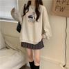 Women Long Sleeve O Neck Loose Pullovers Female Tops Solid Color Sweatshirts