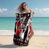 proof beach towel with São Paulo FC logo pattern - soft,absorbent,quick-drying,machine washable - perfect for swimming,camping,bathing