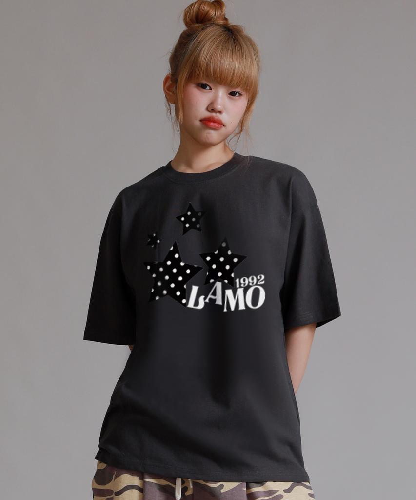 БОЛЬШЕ ВСЕГО НРАВИТСЯ Футболка оверсайз с коротким рукавом Pattern Star Lamo_Угольный
