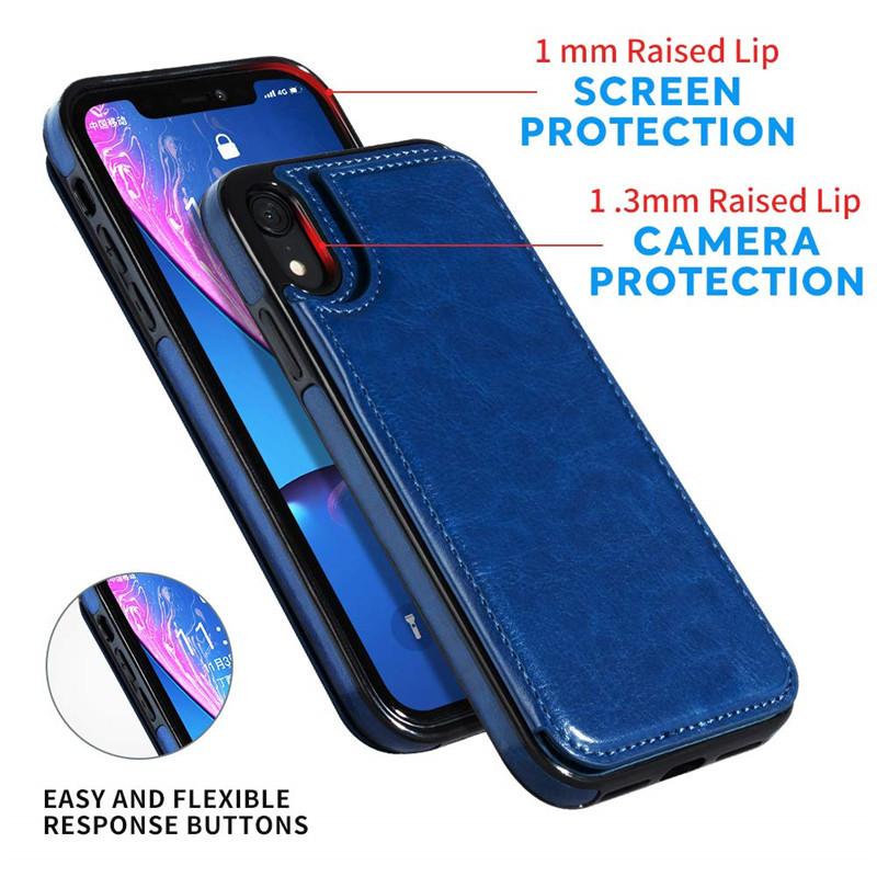 Роскошный кожаный чехол премиум-класса Slim Fit для iPhone 14 13 11 12 Pro XS Max XR X SE 6S 6 7 8 Plus, чехол-кошелек с отделениями для карт и откидным чехлом