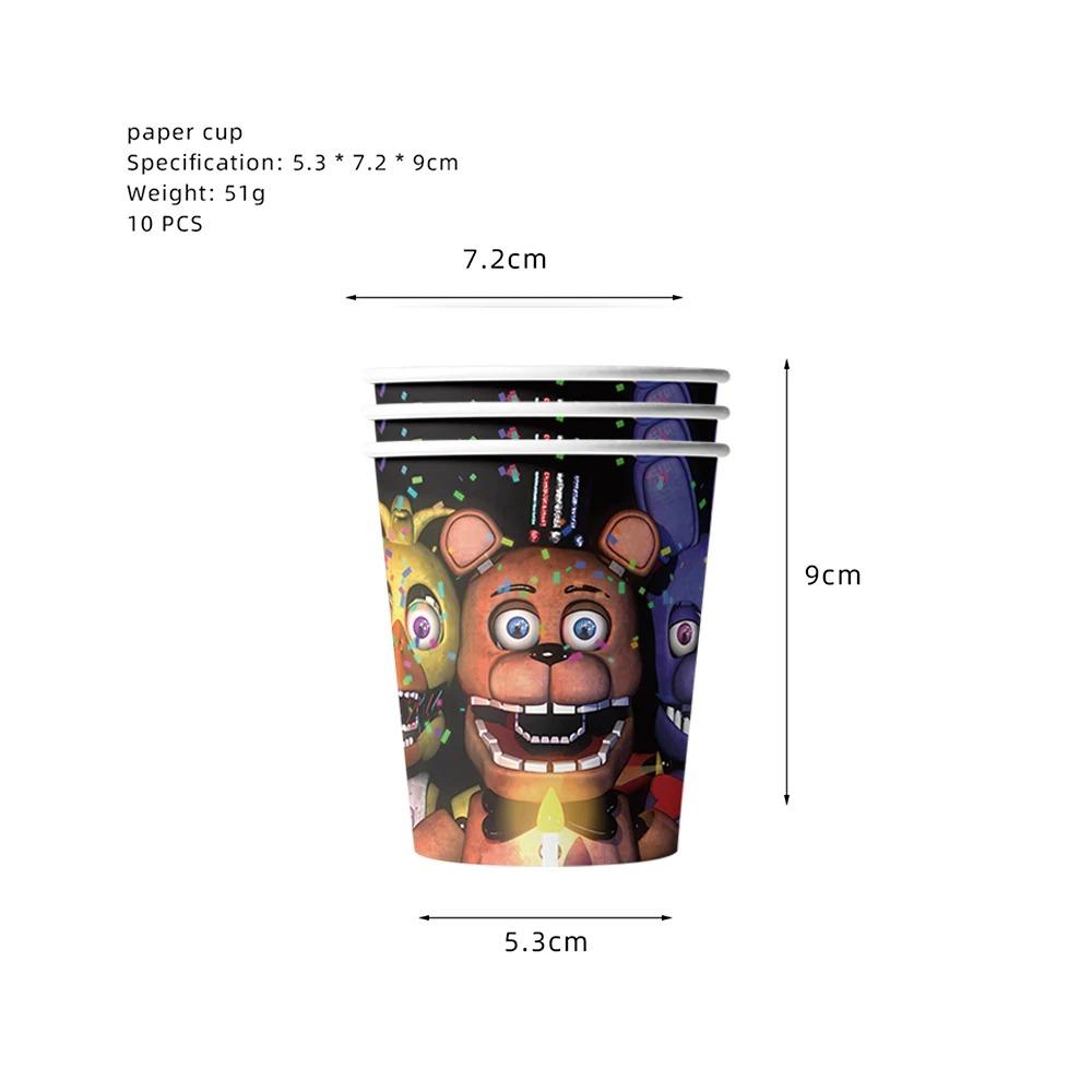 FNAF Пять Ночей с Фредди Украшения для Дня Рождения Воздушные Шары Тарелки Баннер Набор Посуды для Праздника Малыша Подарки для Детей