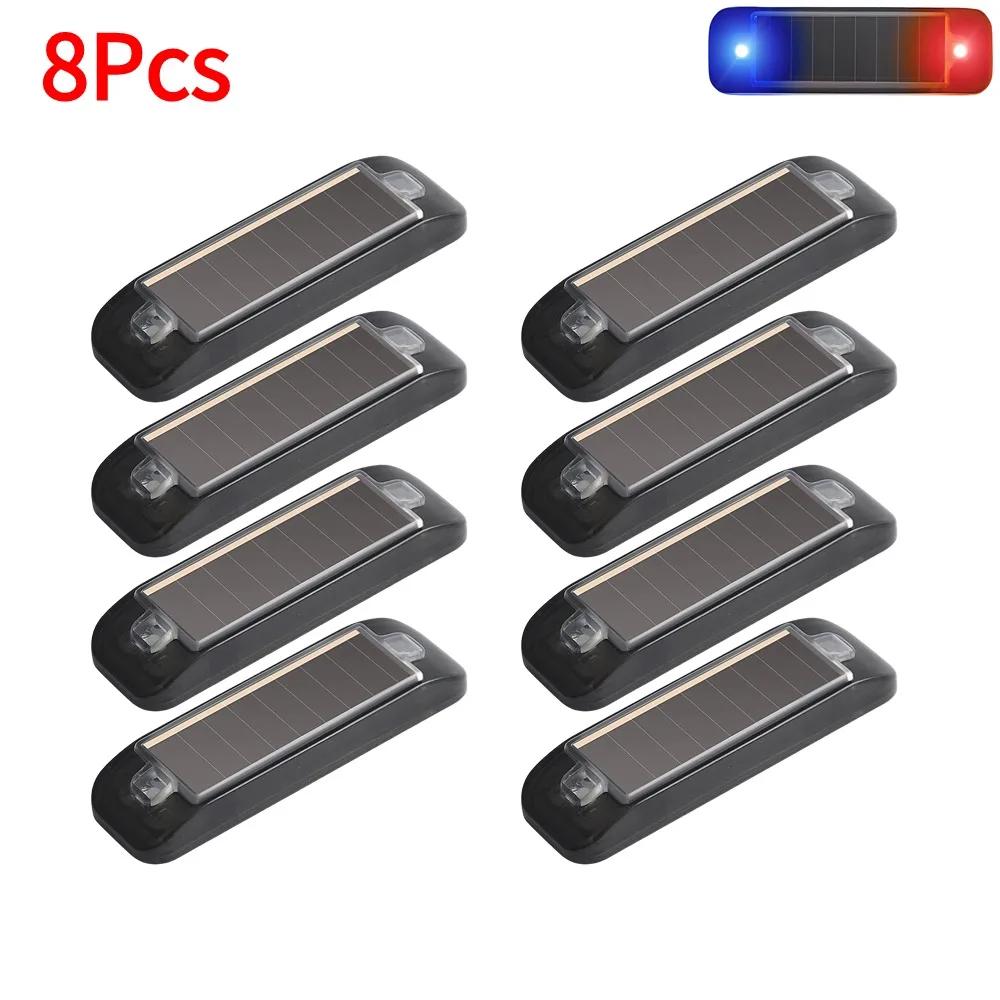 Мини светодиодный автомобильный предупреждающий свет на солнечной энергии, ночная охранная имитация сигнализации, беспроводная противоугонная предупреждающая лампа, мигающая имитация сигнализации