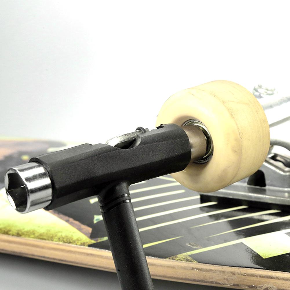 2 Sets Steel Durable Portable Plastic Covered Edge Skateboard T Shape Skate Wrench Repair Tool Accessory