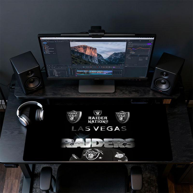Black Raiders Mouse Pad, Large Gaming Desk Mat, Non-slip XXL Mousepad for Laptop & Tablet, Mini PC Playmat with Stitched Edges