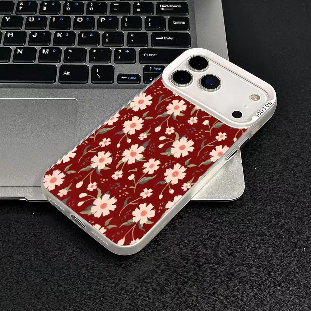 Чехол для телефона с цветами Чехол для iPhone17 16 15 14 13 12 11 Pro/ Max/Plus ударопрочная задняя крышка защита от отпечатков пальцев