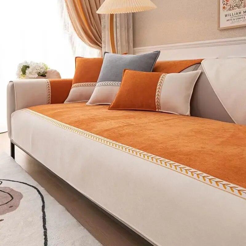 Подушка для дивана из синели, всесезонный простой современный нескользящий универсальный чехол для спинки, полотенце и ткань