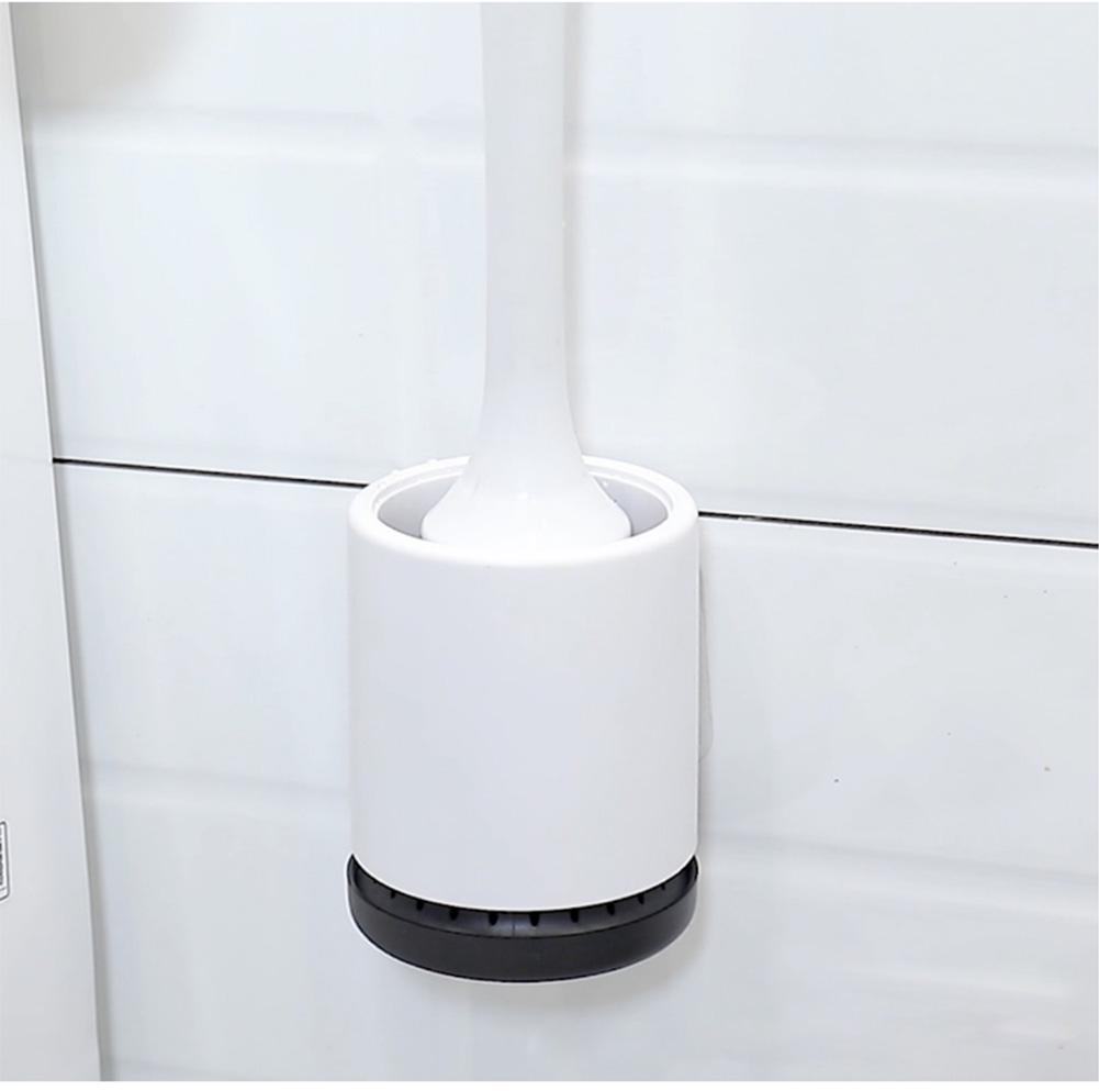 Hygienic Toilet Brush Silicone Bristle Vented Bathroom Bowl Cleaner With Holder Cleaning Kit