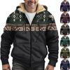 Мужская зимняя флисовая толстовка с капюшоном на молнии с накладным карманом, повседневная куртка