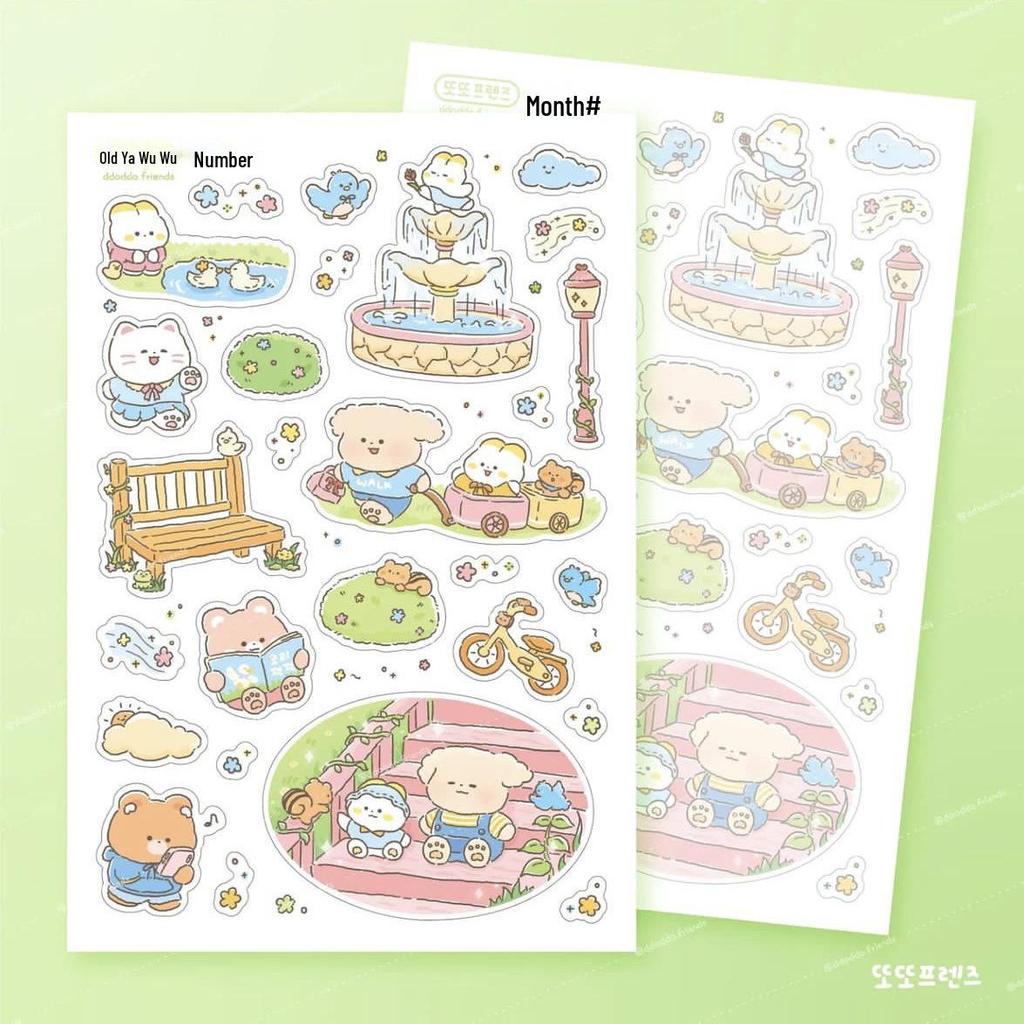 Korean Cute Bear Cartoon Stickers – Waterproof DIY Decoration Stickers