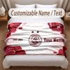 Aberdeen FC Printed Flannel Blanket Custom Name Text Soft Warm Throw For Bedroom Holiday Gift