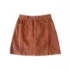 2024 Autumn Retro High Waist Corduroy Midi Skirt - Slimming A-line with Slit, Perfect for Commuting and Flaunting Long Legs