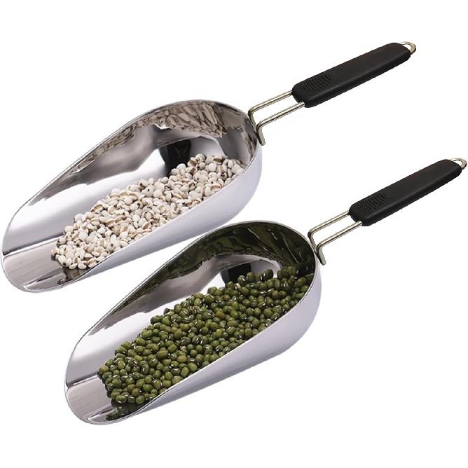 Stainless Steel 6 Ounce Ice Scoop With Good Grip Handle - Kitchen, Freezer, Dog Food, Popcorn Scoop - Dishwasher Safe