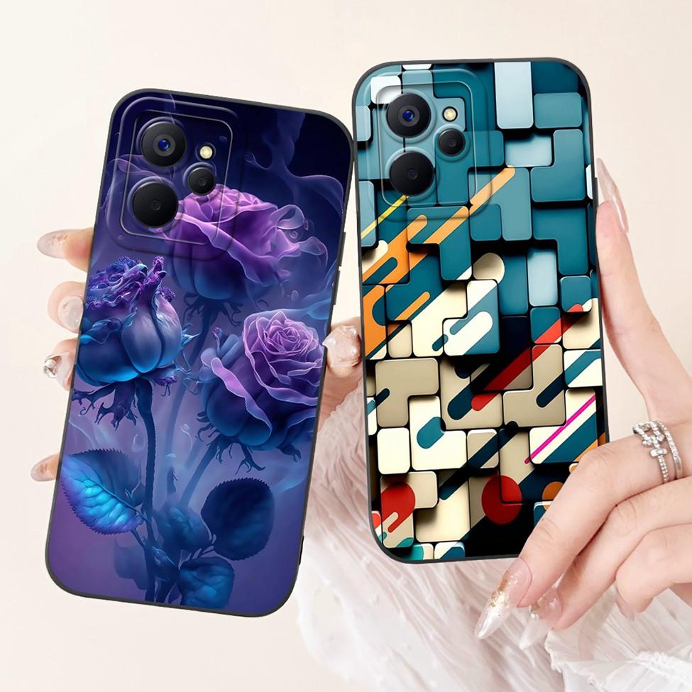 Для Realme 10 5G Китай RMX3663 Чехол Для Realme 10 5G Чехол Силиконовый Роскошный Модный Цветы Кавайный Милый Кот Ударопрочный Чехол для Телефона