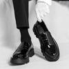 Модная мужская обувь, черные лоферы из ПУ на толстой подошве, износостойкие, повседневные, деловые, европейская социальная обувь, размеры 38-45