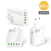 Быстрое зарядное устройство PD65W: Многопортовый адаптер 5V3.1A с PD и 3 USB-портами для ЕС, США, Великобритании