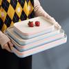 Nordic Rectangular Plastic Water Cup Tray, Living Room Home Tea Cup Tea Tray, Large Fruit Plate