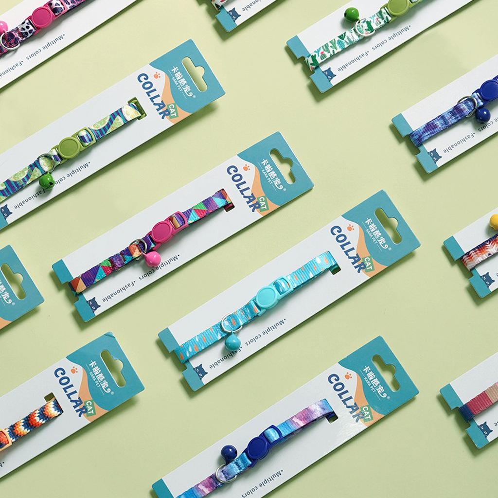 Cat Weaving 15-30cm Necklace Collar with Bell Anti-Suffocation Comfortable Safe Buckle Pet Decoration Accessory