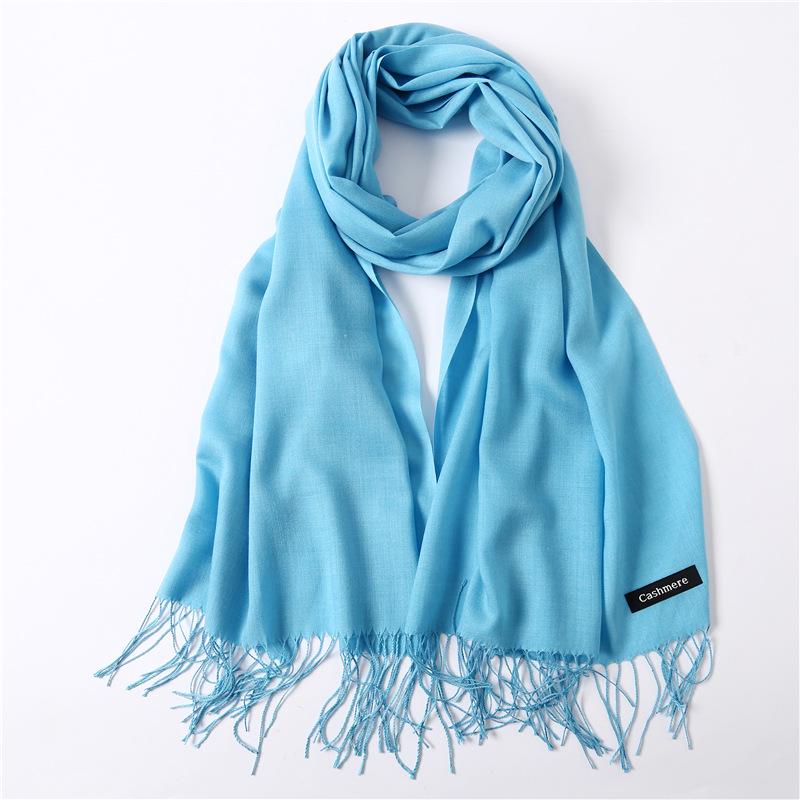 2024 Autumn And Winter Imitation Cashmere Scarf Solid Color Fashionable Versatile Warm Shawl Tassel Scarf