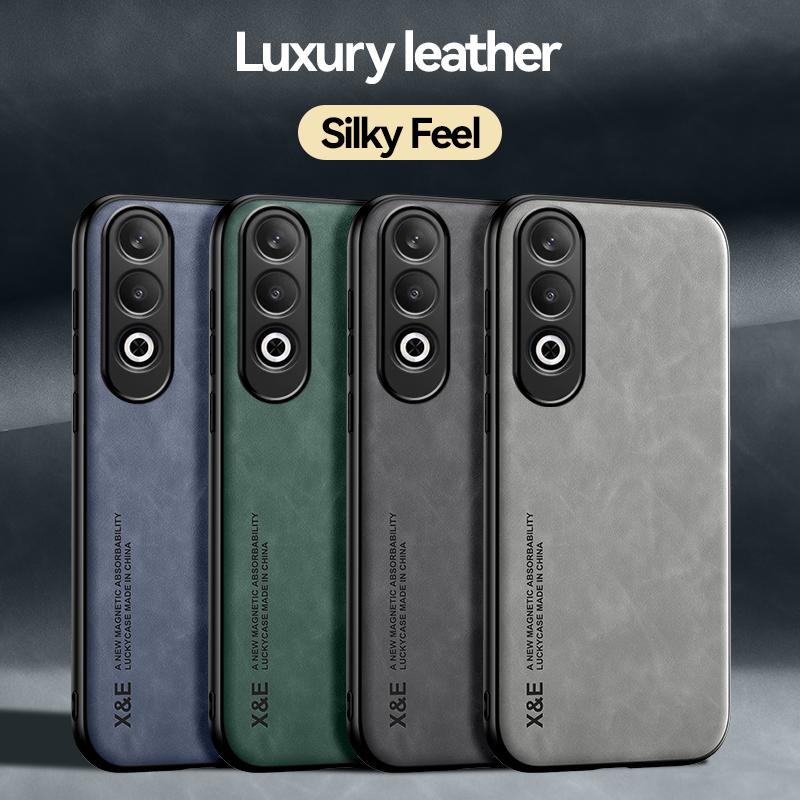 For OnePlus Nord CE4 5G Case With Metal Plate Phone Case for One Plus 1+ Nord CE 4 5G Luxury Magnetic Holder Leather Back Cover