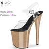 Модные 20 см Высокие Каблуки Сексуальные Платформы Сандалии Стриптиз Обувь для Танцев Женские Свадебные Разноцветные Большие Размеры Женские Сандалии Лето