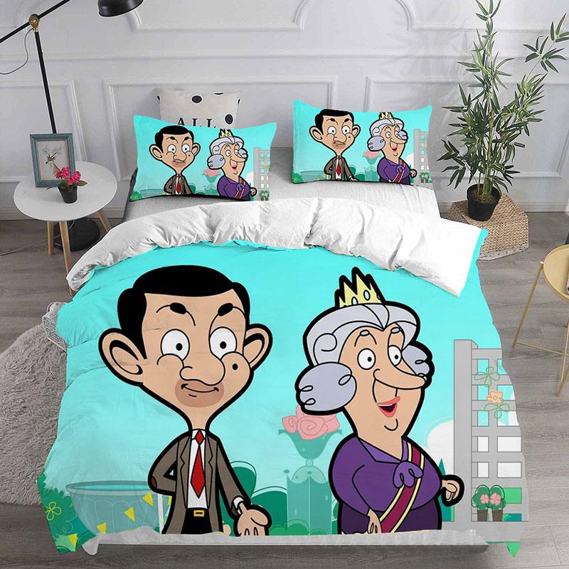 3D Мистер. Комплекты постельного белья Bean Animated Series Одеяло Одеяло Покрывало Пододеяльник Наволочка 2-3 предмета Комплекты Текстиль для дома в спальню