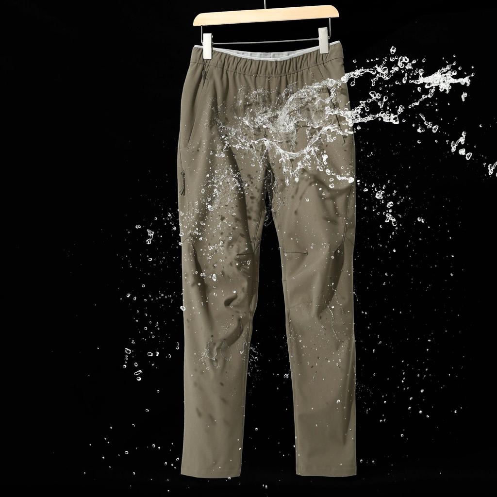 2025 Мужские повседневные брюки для активного отдыха из водоотталкивающей ткани - свободный крой, прямой зауженный крой, мягкая оболочка для осени/зимы