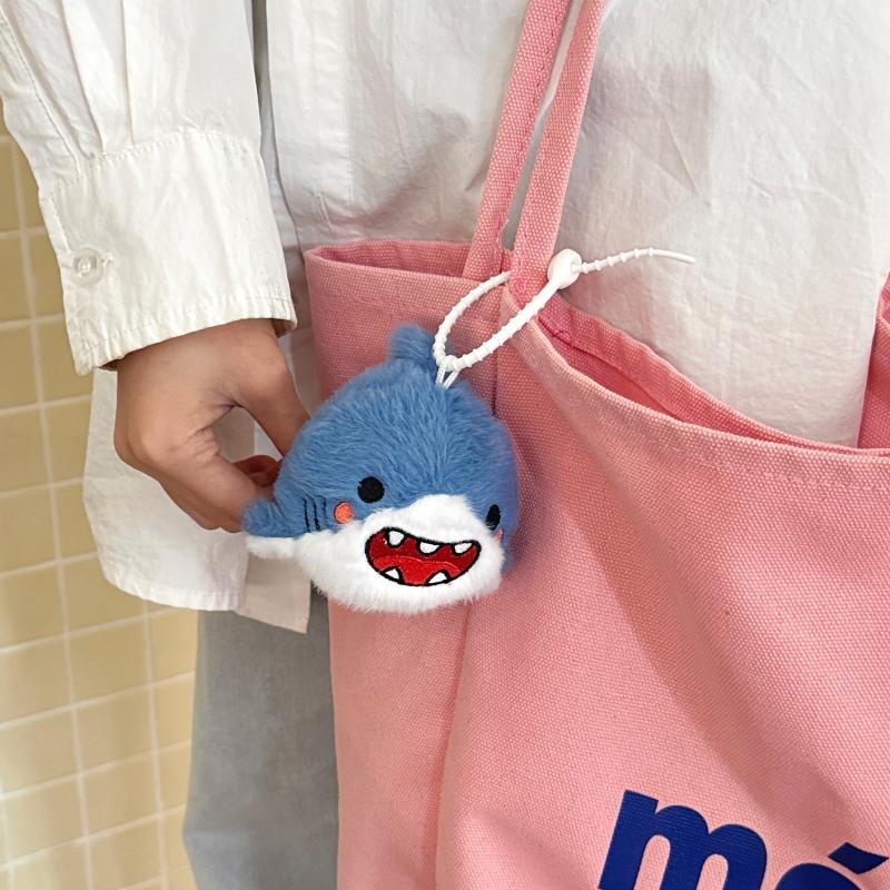 Fluffy Cute Ocean Animal Plush Keychain Stuffed Doll Pendant Keyring Portable Shoulder Bag Ornament for Teen Girls