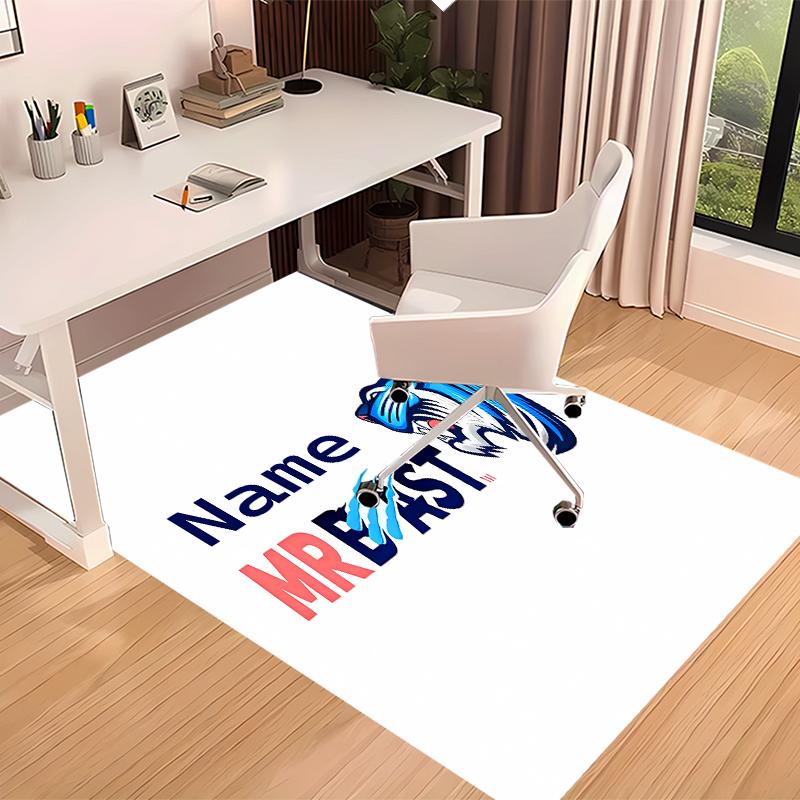 Custom personalization MrBeast logo Print Area Rug - Soft, Washable Non-Slip Indoor Mat,Living Room,Home&Office Decorative Rug