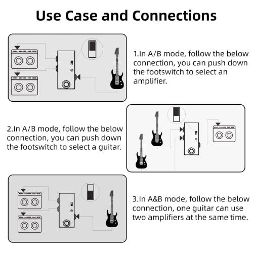 Duangu ABY Line Selector AB Switch Mini Guitar Effect Pedal True Bypass Guitar Bass Pedal AB Box - ABY Channel Switch, Mini Guitar Effect Pedal