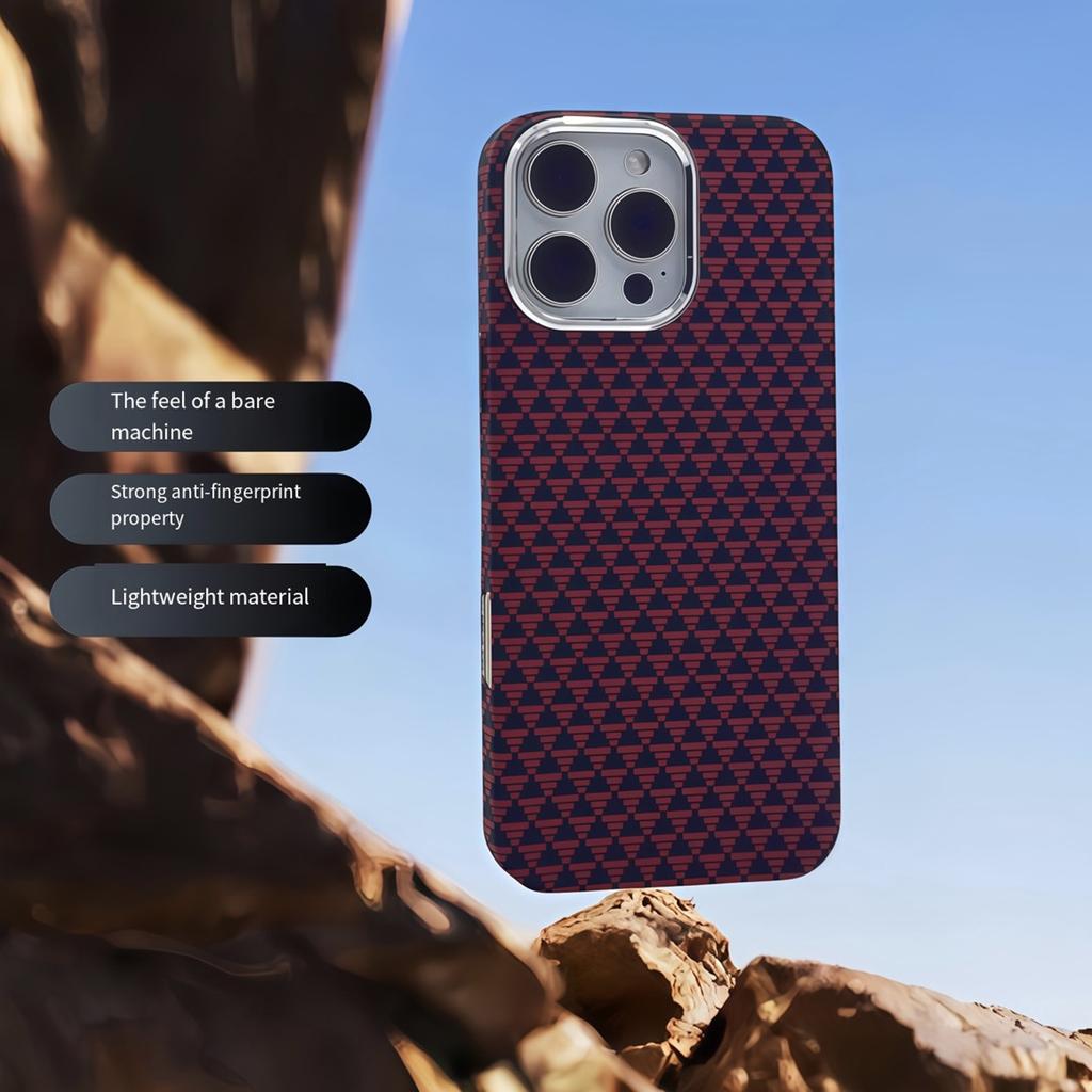 For iPhone 16 Pro Case Compatible with MagSafe Carbon Fiber Texture Hard PC Phone Cover