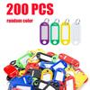 5-200pcs Plastic Key Tags With Split Keychain Ring Label Window For Diy Key Chain Kit Numbered Name Luggage Tags Accessories