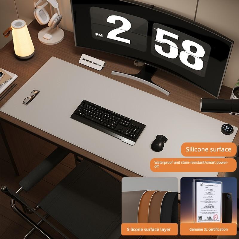 Desktop Heating Hand-Warming Mouse Pad, Electric Heating Writing Desk Pad, Winter Office Workstation Left Switch Heating Desk Pad