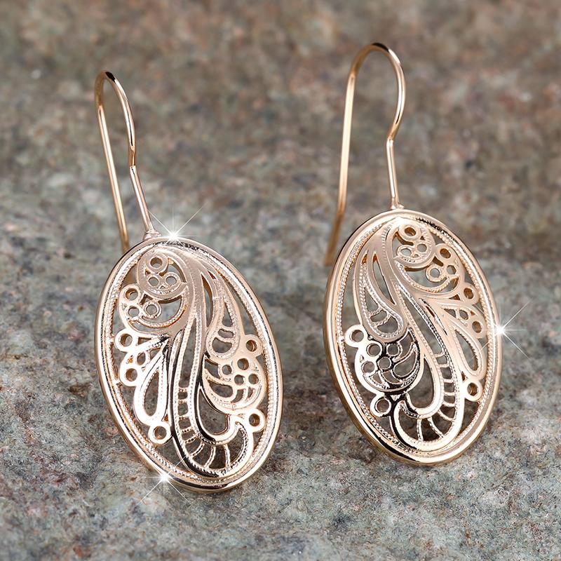 Винтажные золотые серьги-подвески с цветочным узором для женщин, модные ювелирные изделия, подарок на вечеринку