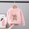 Child Sweater Autumn Winter Pullover Tops Girls Round Neck Sweaters Velvet Cartoon Long Sleeve Knitted Shirt