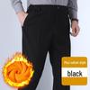 Men's Velvet-Lined Elastic Waist Winter Warm Pants for Middle-Aged & Elderly