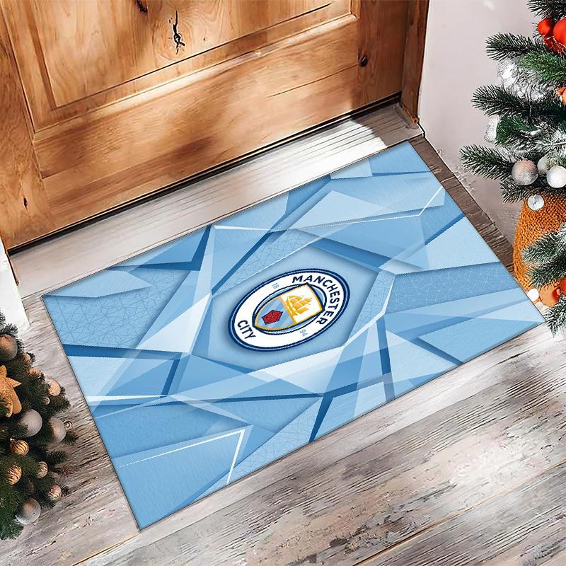 Фланелевый ковер с принтом Manchester City, нескользящий, мягкий, из полиэстера, для пола, декоративный коврик для спальни, гостиной, дивана