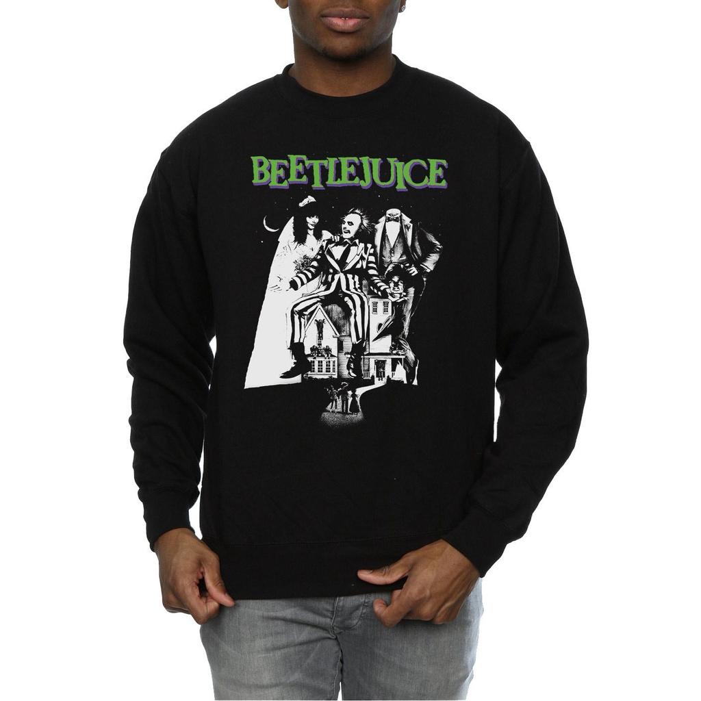 Beetlejuice Mens Mono Poster Sweatshirt