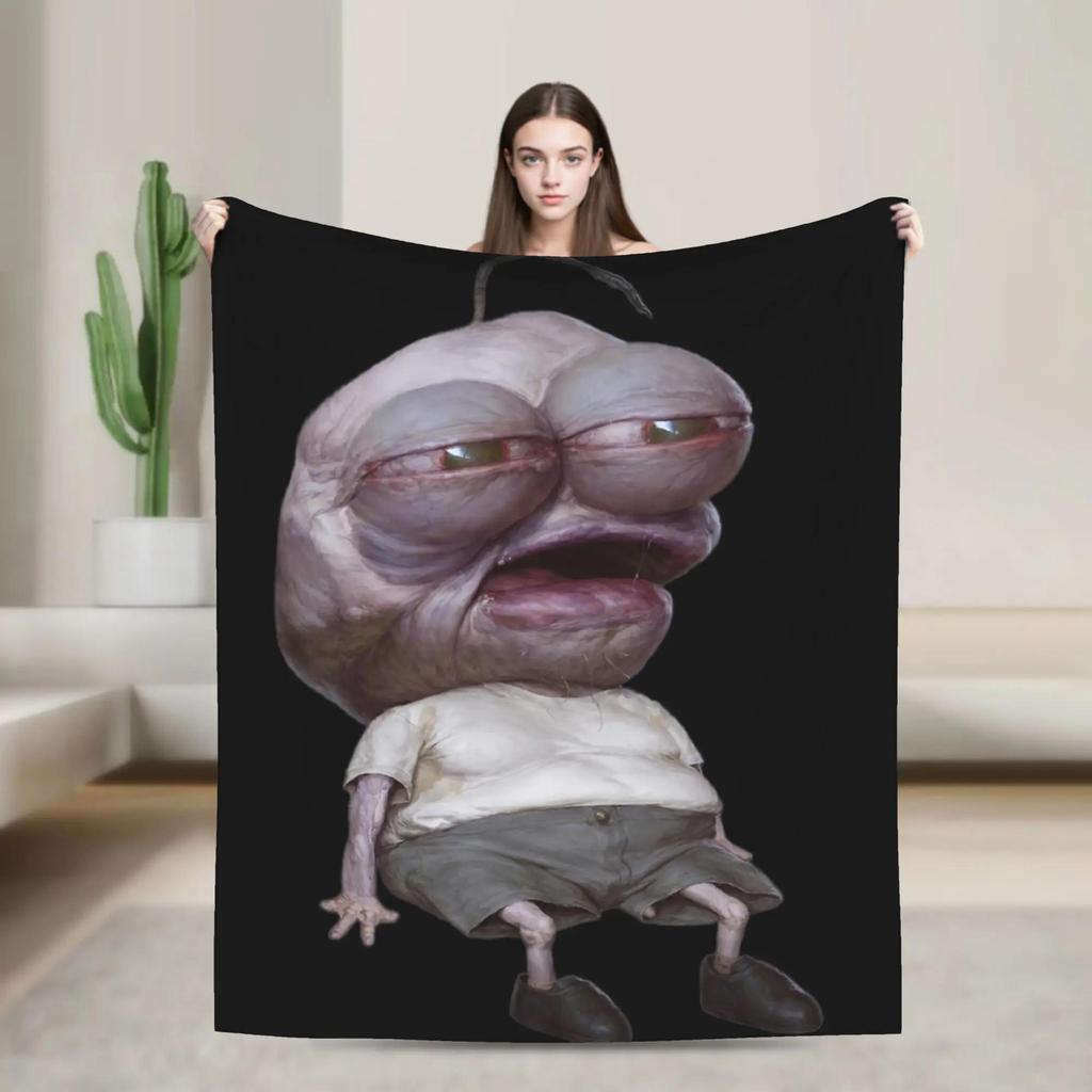 Soft Flannel Throw Blanket for Students Airplane Travel Living Room Sofa Bed Smiling Friends Ducks Design