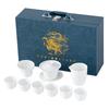 High-end business gifts, leading customers, relief Tenglong Kung Fu tea set, gift box set, boutique suet jade porcelain
