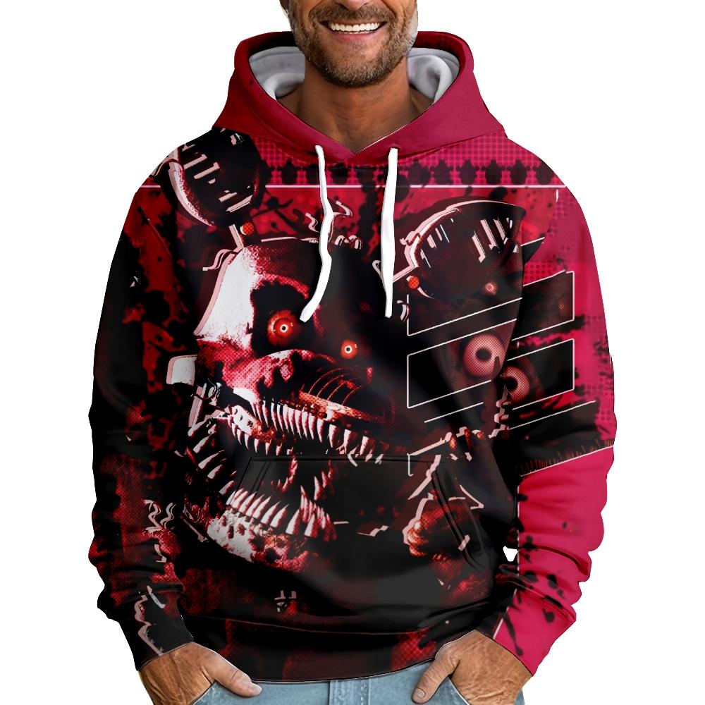 Fashion Men Women Hoodie Streetwear Harajuku Casual Fashion Five Nights At Freddy's Cartoon Printed Hooded Pullover Sweatshirts
