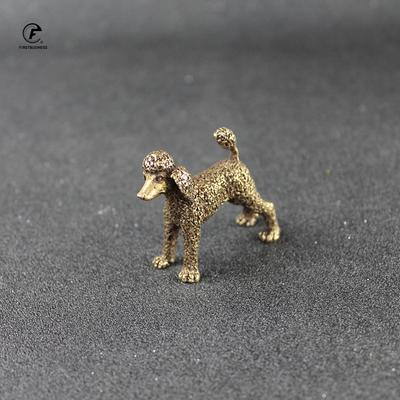 Чистая медь милая статуя собаки фэн-шуй орнамент бронза стоячий пудель фигурки счастливый стол украшения аксессуары домашний декор
